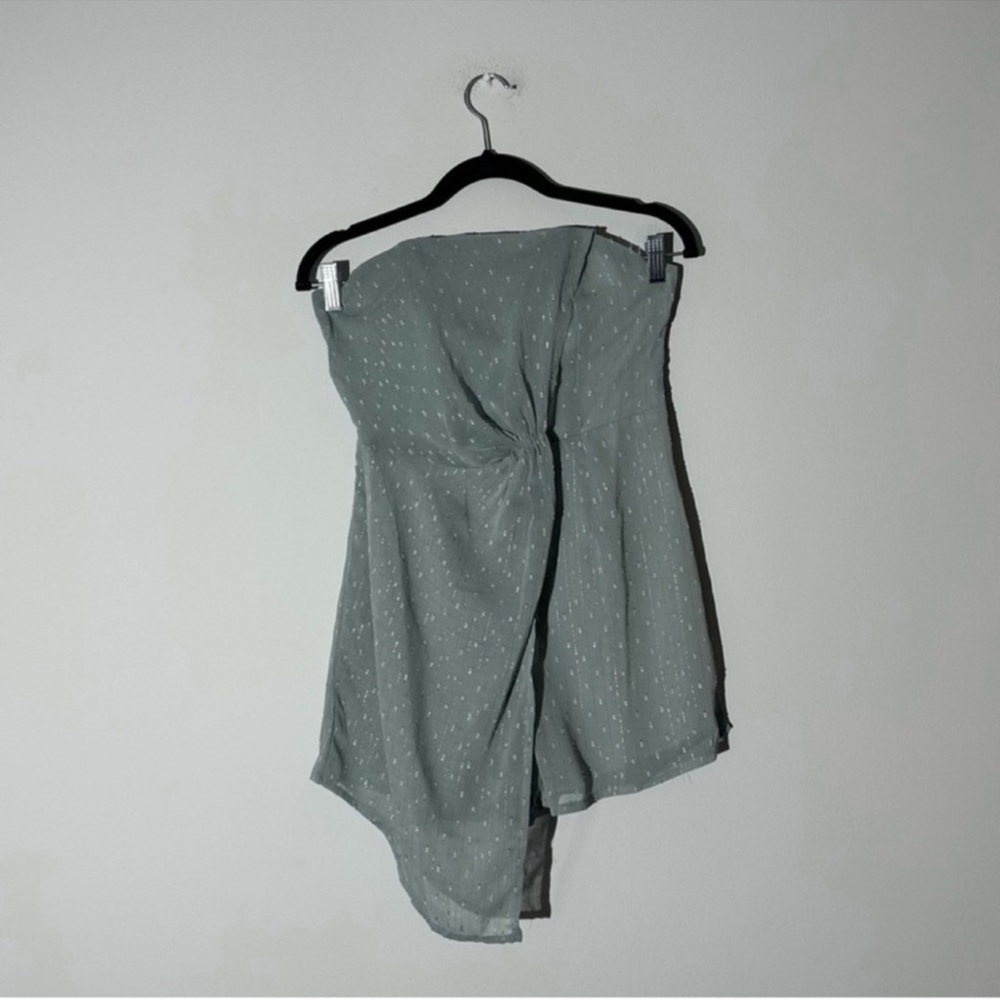Here Comes the Sun Sage Green Strapless Romper Size S